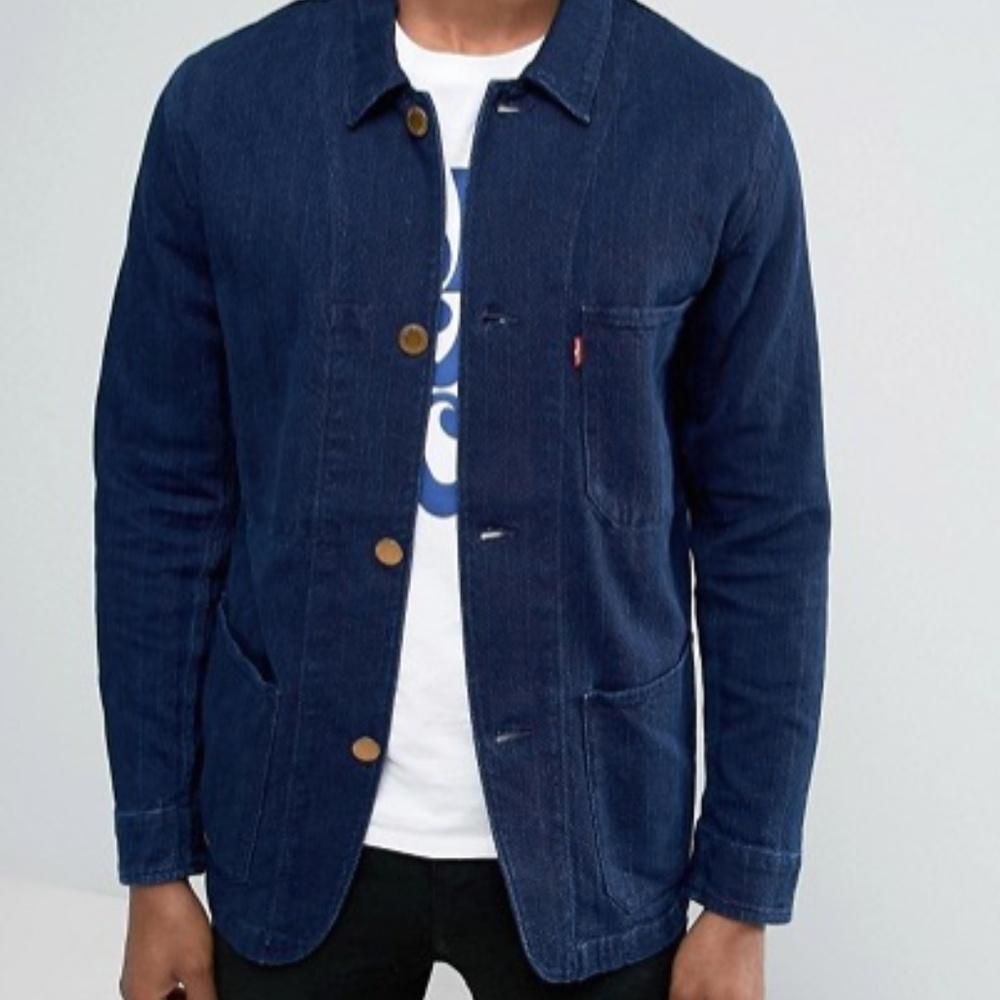 Mens Levis Indigo Engineered Workwear Herringbone